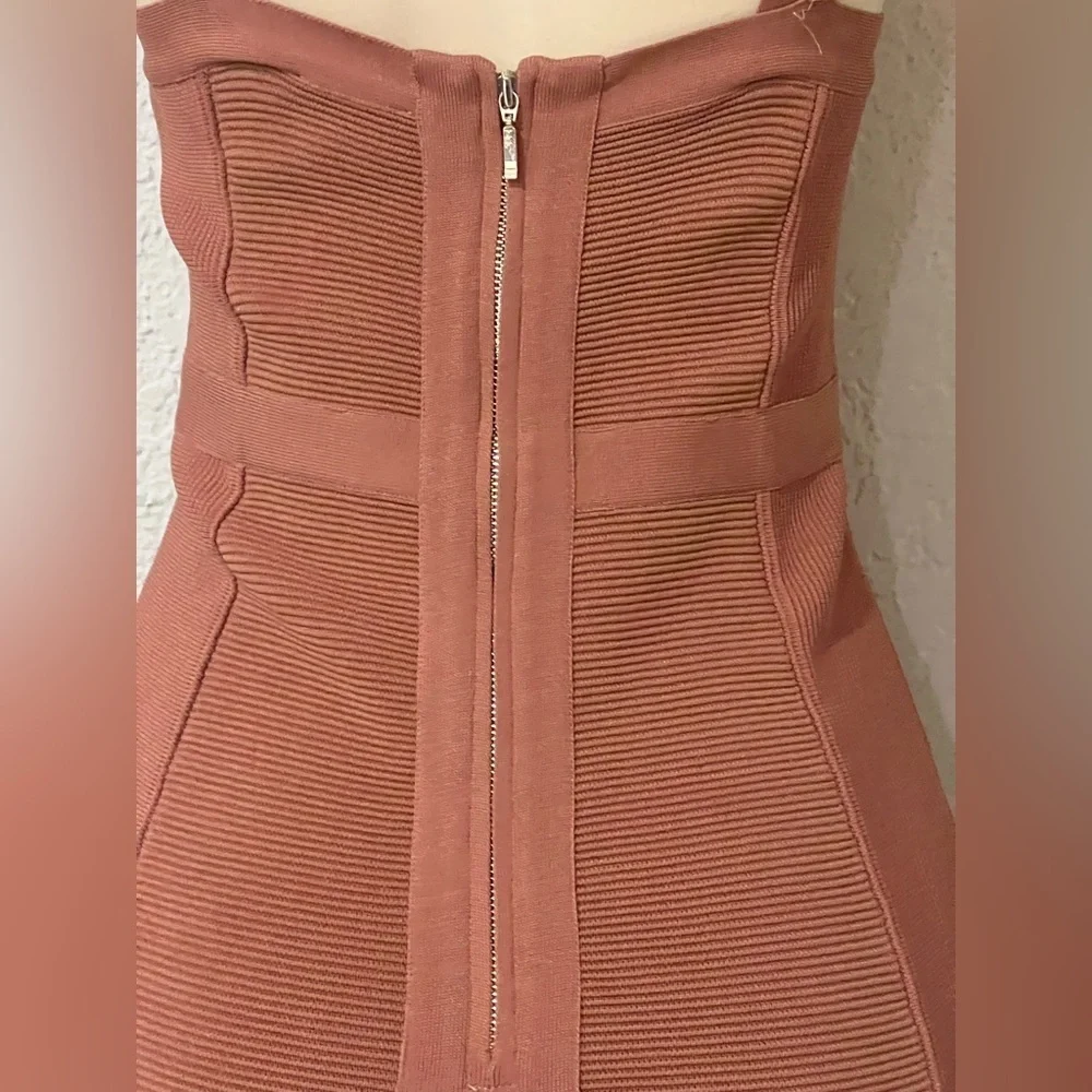 BARDOT Katy Mixed Stitch Sweater Dress In Chestnut US 6